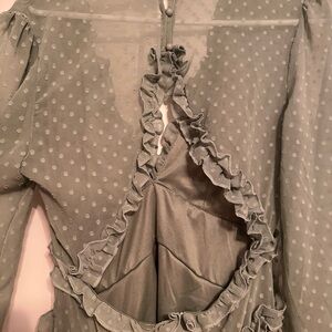 Elegant Sage Green Backless Dress